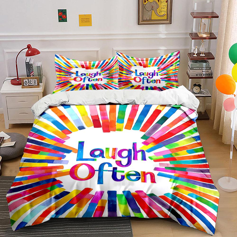

Colorful rays, Laugh Often. Bedding sets Duvet cover sets Duvet covers Pillowcases(1 * Duvet Cover 2 * Pillowcases, without duvet insert) 135x200cm