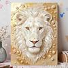 DIY Pearl Art Painting Majestic Lion Handmade Craft Modern Wall Decor Leisure Relax Activity Nice Gift for Novice Art Practitioners Home