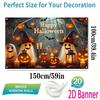 1Pcs Spooky Pumpkin Ghost Bat Decoration Background Halloween Backdrop Decorations For Photo Studio Photo Booth Halloween Party