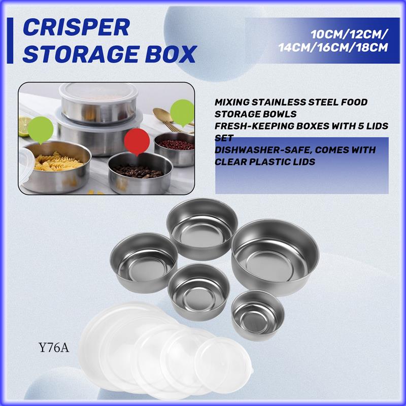 

Good-5 PCS Stainless Steel Food Container Sealed Crisper Storage Lunch Box Bowls With Lids Food Storage Box Lunch Box Bowl срібний