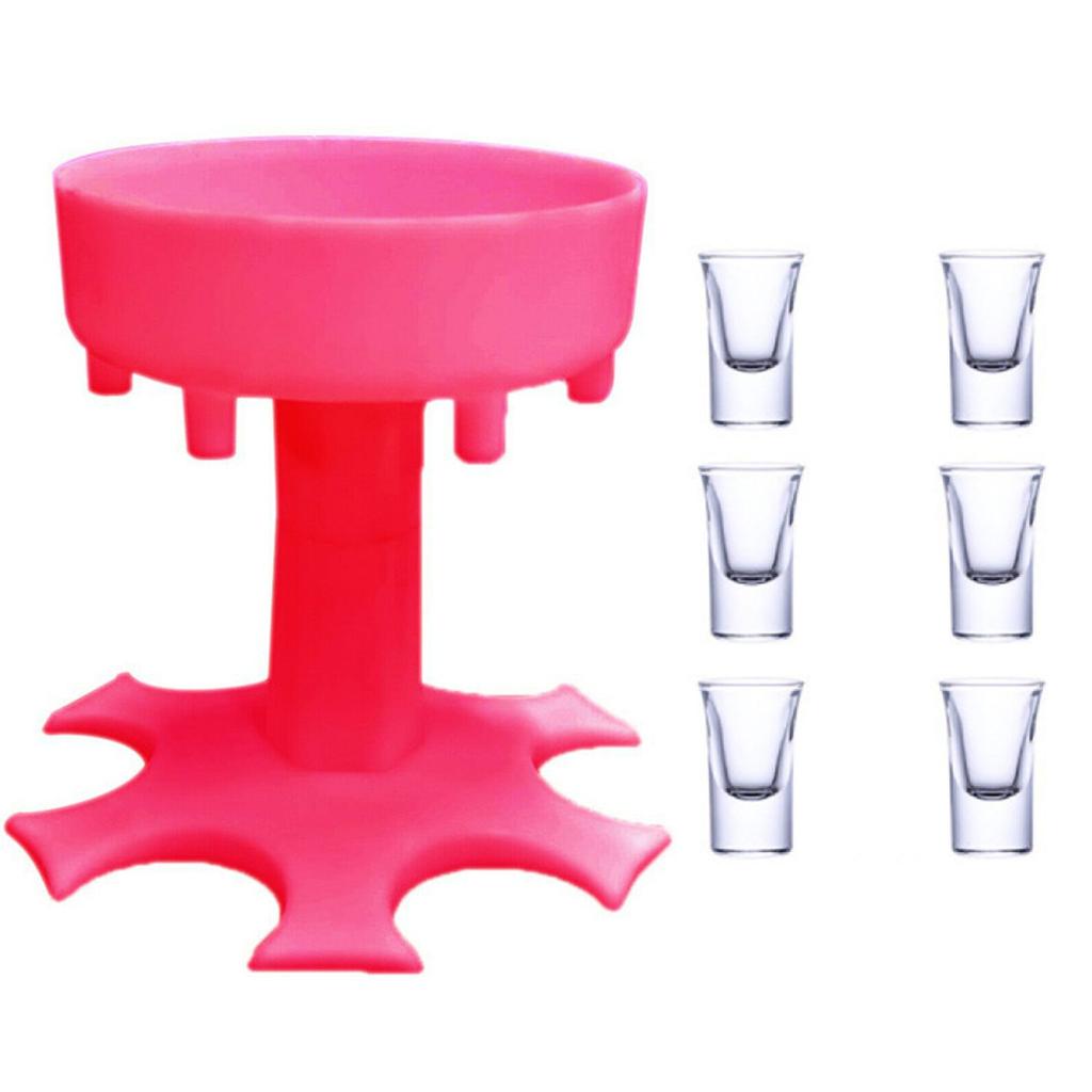 Unique 6 Shot Glass Dispenser And Carrier With Biodegradable Holder For Events