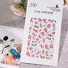 1sheet 5D Embossed Butterfly Nail Art Stickers Purple Butterflies/Floral Nail Art Decals Self-Adhesive Rose Flower Manicure Diy