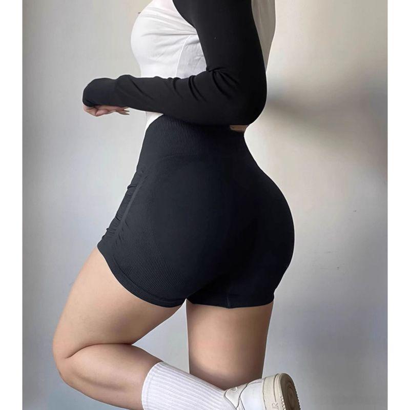 

Guangzhou Painted Clothing Co., Ltd. European and American Peach Fitness Shorts High Waist Training Buttock Lifting Three Pants Show Hip Black (including label) L