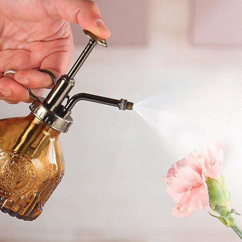 Vintage-Gießkanne aus Glas, Retro-Luftdruck-Sprühflasche, Bewässerungsflasche für Gartenpflanzen, Haushaltssprinkler, Desinfektionswerkzeug