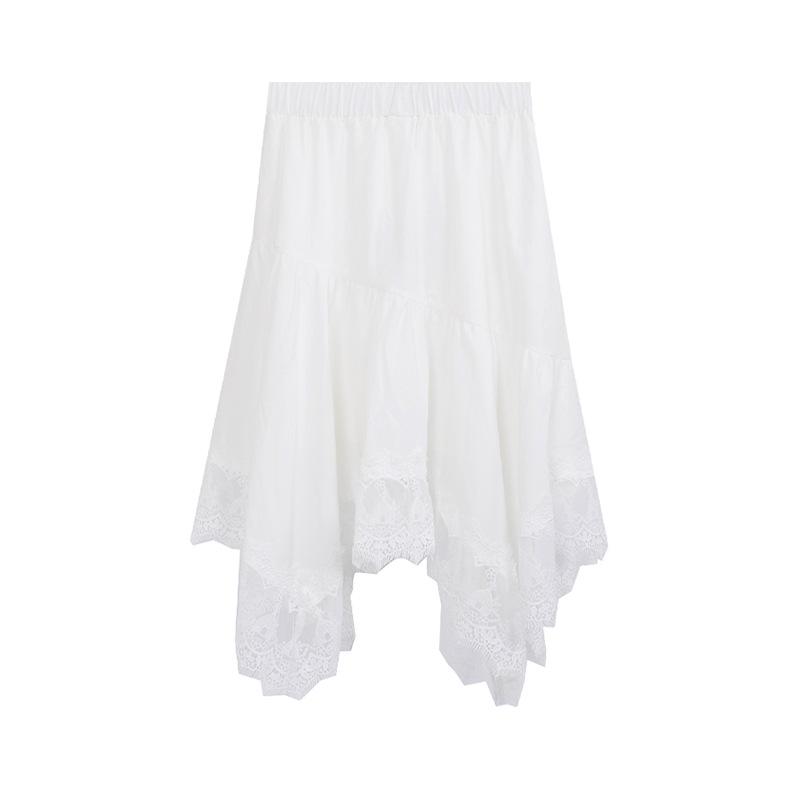 

Юбка А-силуэта в корейском стиле Aixili 2025 весна/лето с тяжелой кружевной вставкой для женщин - 11039