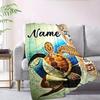 Sea Turtle Home Customize Your Name Blankets Comfortable Soft Lightweight Allseason Multipurpose Blanket For Picnics Sofas Offices Beds Living Rooms