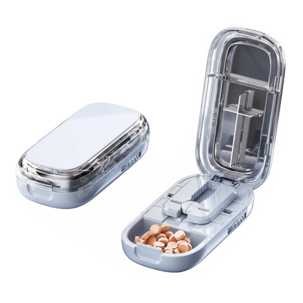 Drug Tablet Quartering Pill Cutter Dustproof Divider Organizer Pill Cutter Storage Box Medicine Pill Cutter