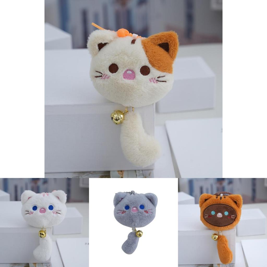 Adorable Cartoon Plush Cat Keychain Soft Pp Cotton Filling Cute Toy For Students
