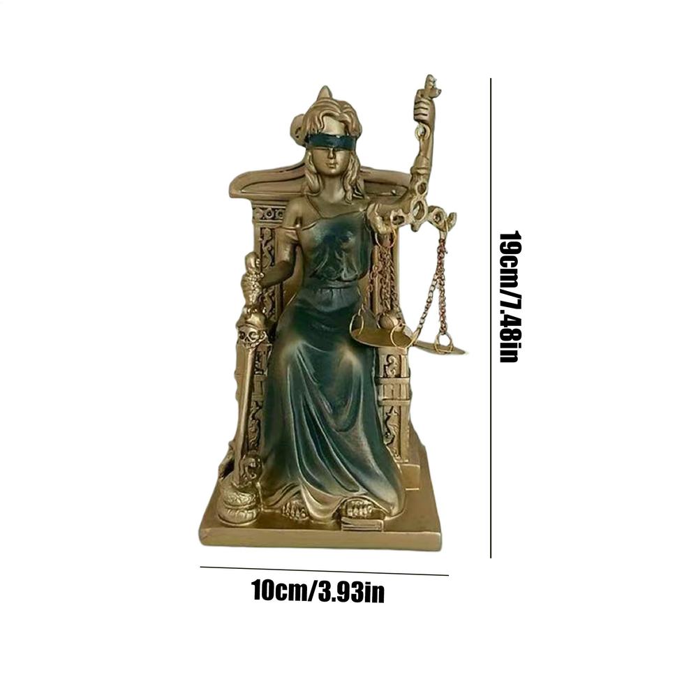 Goddess Decor Vintage Desktop Ornament Symbol of Justice and Fairness Desktop Vintage Female Statue for Dorm Apartment Bookshelf
