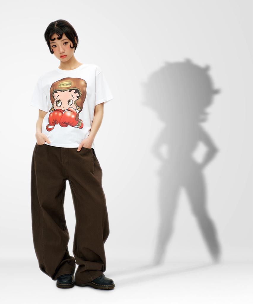 LAUGHER [Betty Boop] Boxer T-Shirt - White