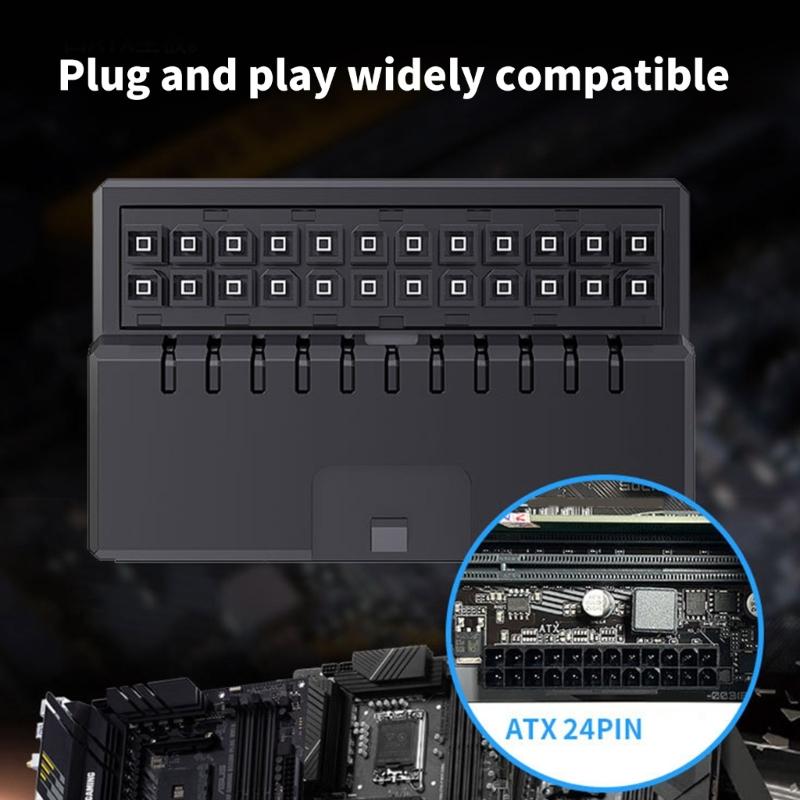24Pin Male To Female Motherboards Power Connector Plug For 5V 3Pin ARGB Synchronized Connection Vertical Shape