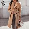 Women's Fashion Casual Solid Color Print Fall Winter Long Sleeve POLO Neck Jackets & Coats