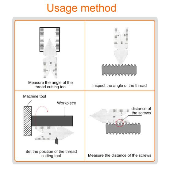 Zähler Mehrfachsteigungslehrensatz Edelstahl Gewindesteigung Messwerkzeuge 55/60 Grad Gewindelehre Gewindemesswerkzeuge Kit