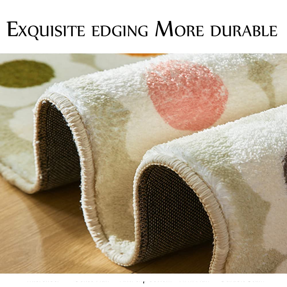 Nordic Area Rugs Round Cute Flower Shaped Shaggy Soft Short Pile Anti Slip Bath Floor Mat Bedroom Kids Room  Home Decor