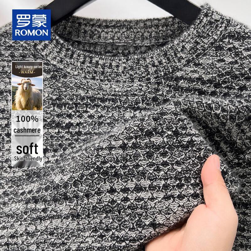 ROMON Men's Pure Cashmere Round Neck Sweater
