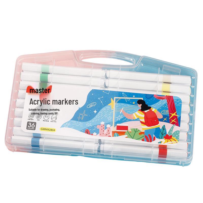 Master Soft Tip Acrylic Markers & Layerable Color Pencils with Art Brushes for Kids