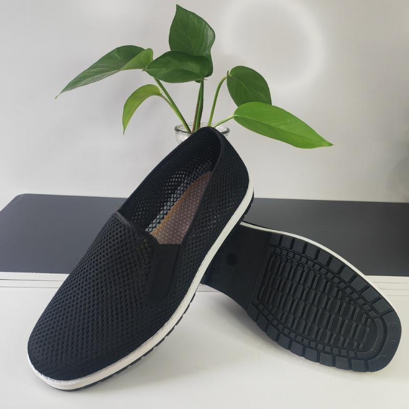 Old Beijing Cloth Shoes Men's Middle-aged and Old Linen Soft-soled Casual, Light and Breathable One-pedal Dad Lasagna Return Cloth Shoes