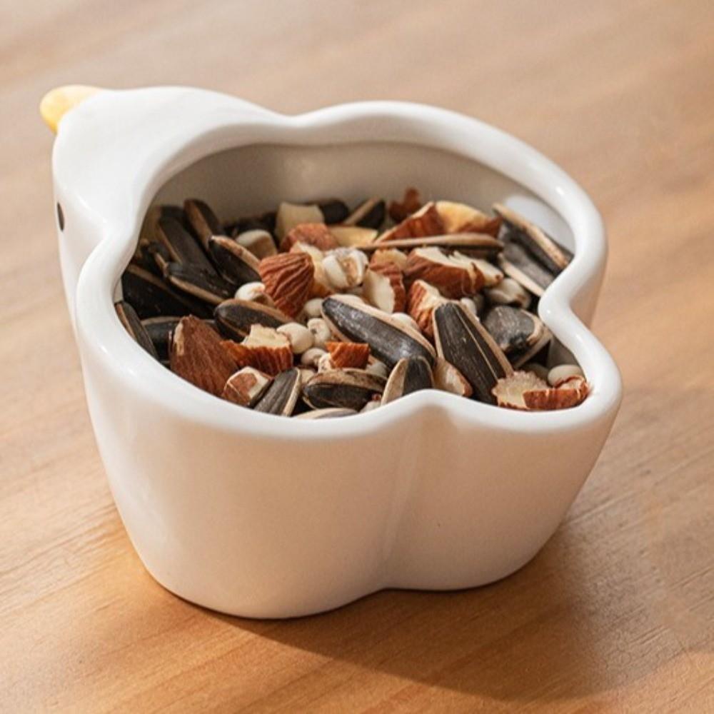 Cage Accessories Bird Shaped Ceramic Pet Bowl Anti-Tip Large Capacity Hamster Food Bowl Smooth Feeding Cup Pet Feeding