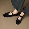 Fashion New Quality Women Horsehair Flats Mary Jane Buckles Spring Comfort Casual Shoes Woman Round Toe Loafers Daily Round Toe Flat