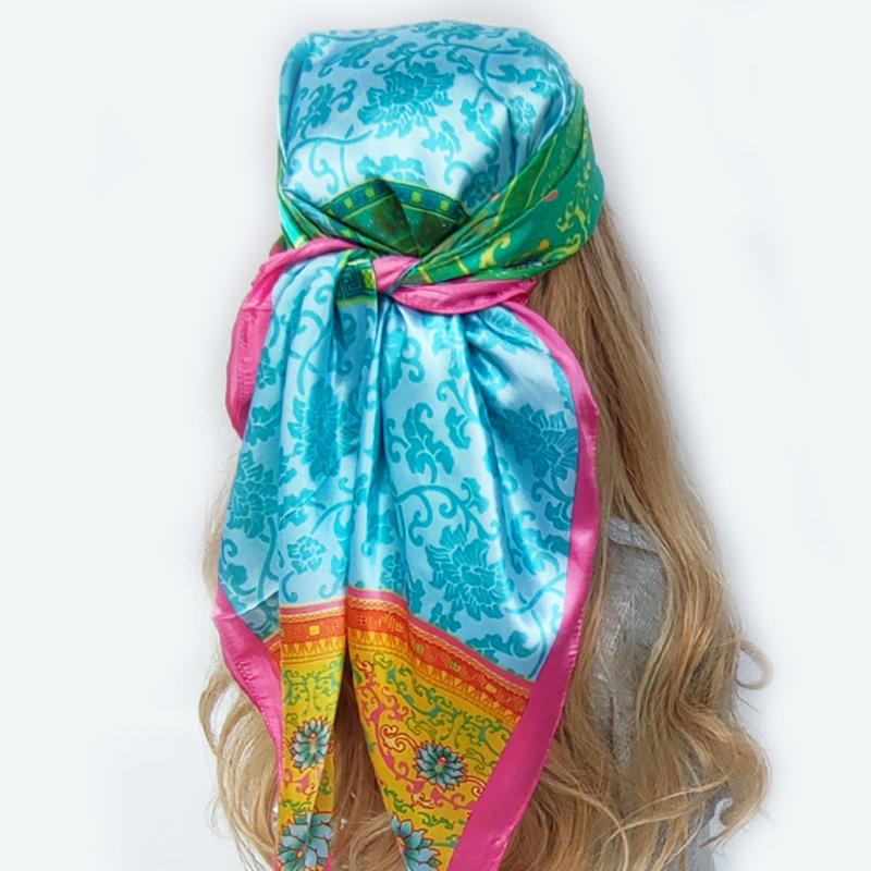 

Квадратный платок Четыре сезона Популярный 90X90СМ Полосатые шали Мода Новый Солнцезащитные банданы Европа и Америка Шелковые шарфы 90X90CM