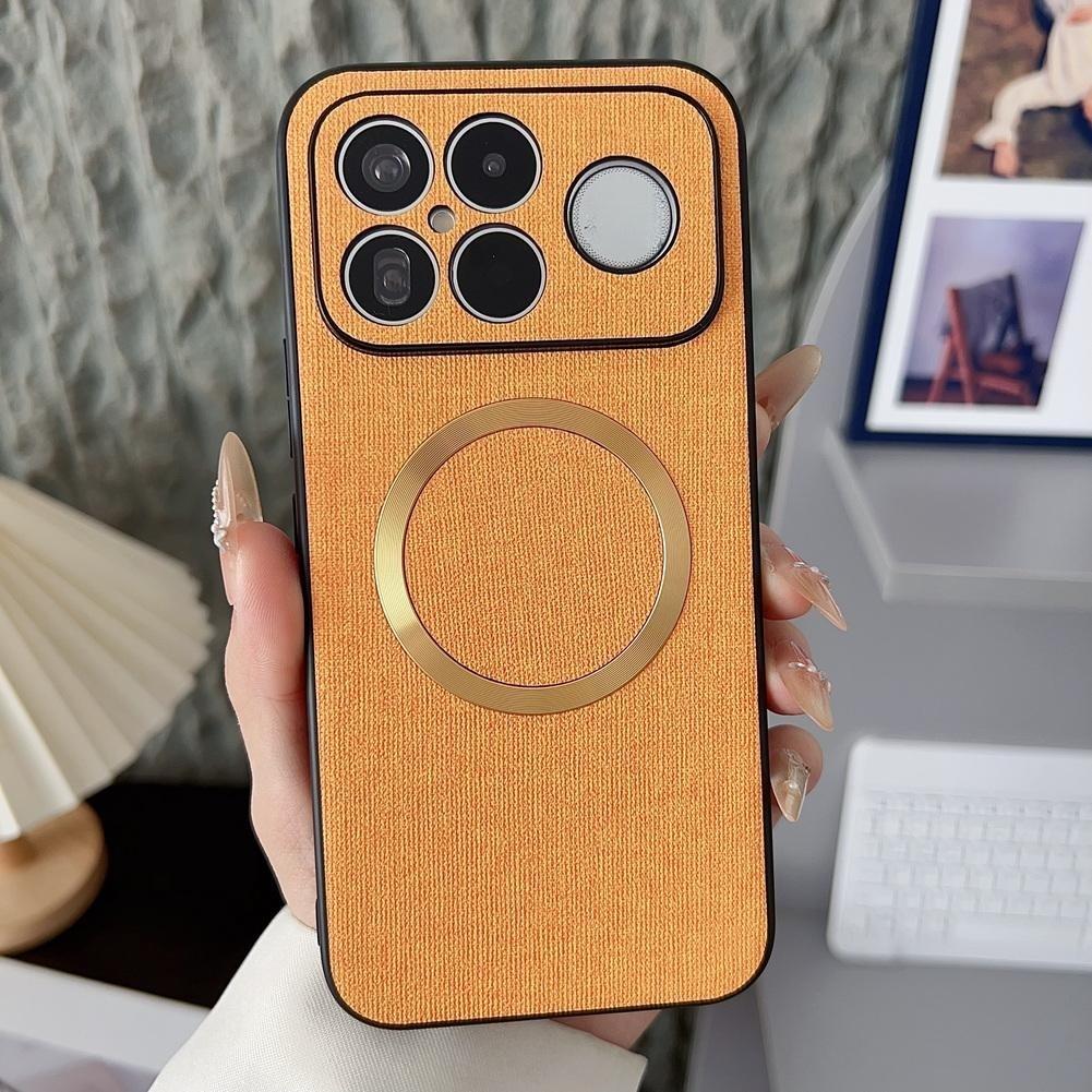 Custodia in Pelle Piana Magnetica in Tessuto di Lusso per Xiaomi Poco F9 Ultra F9 Pro F8 Ultra F8 Pro Cover di Protezione per Telefono con Ricarica Wireless