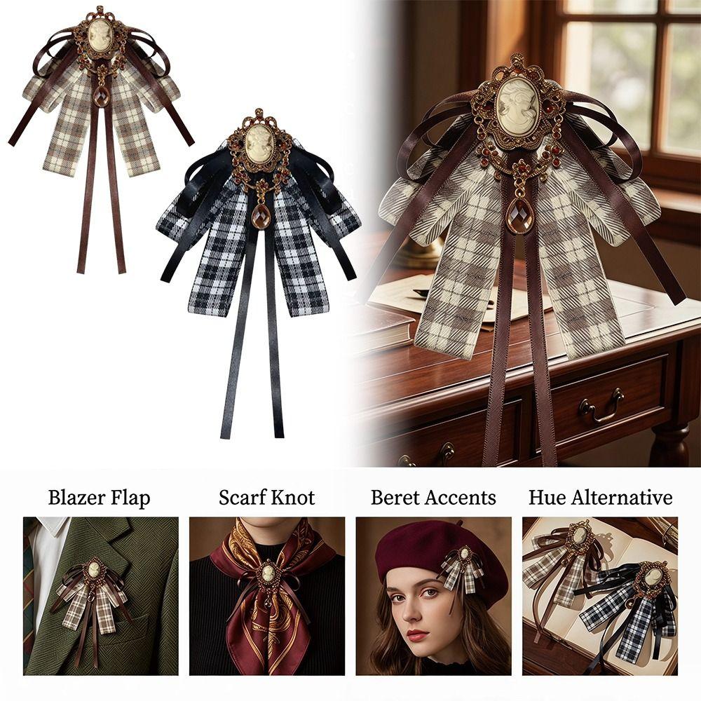 Ribbon British Retro Brooch Elegant Bow Accessory Academic-style Bow Brooch Women Accessory