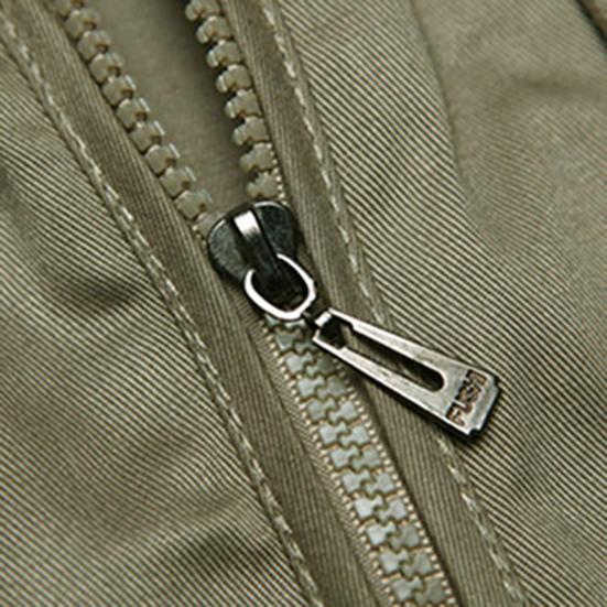 Men Waistcoat Solid Color Multi Pockets Zipper Sleeveless Spring Vest for Fishing