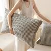 Skin-friendly Pillowslip Rectangular Pillow Cover Envelope-style Plaid Pillowcase  Dormitory