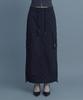 Ineodeijeu Nylon Cargo Long Skirt (Black)