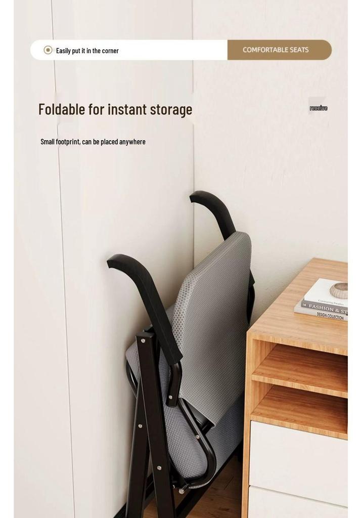 Foldable No-Assembly Mesh Chair for Office, Home, Gaming, and Meetings