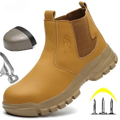 Botas de Trabalho de Segurança Masculinas Impermeáveis Sapatos de Biqueira de Aço Anti-Impacto e Anti-Perfuração Aventura ao Ar Livre Caminhada Botas Táticas