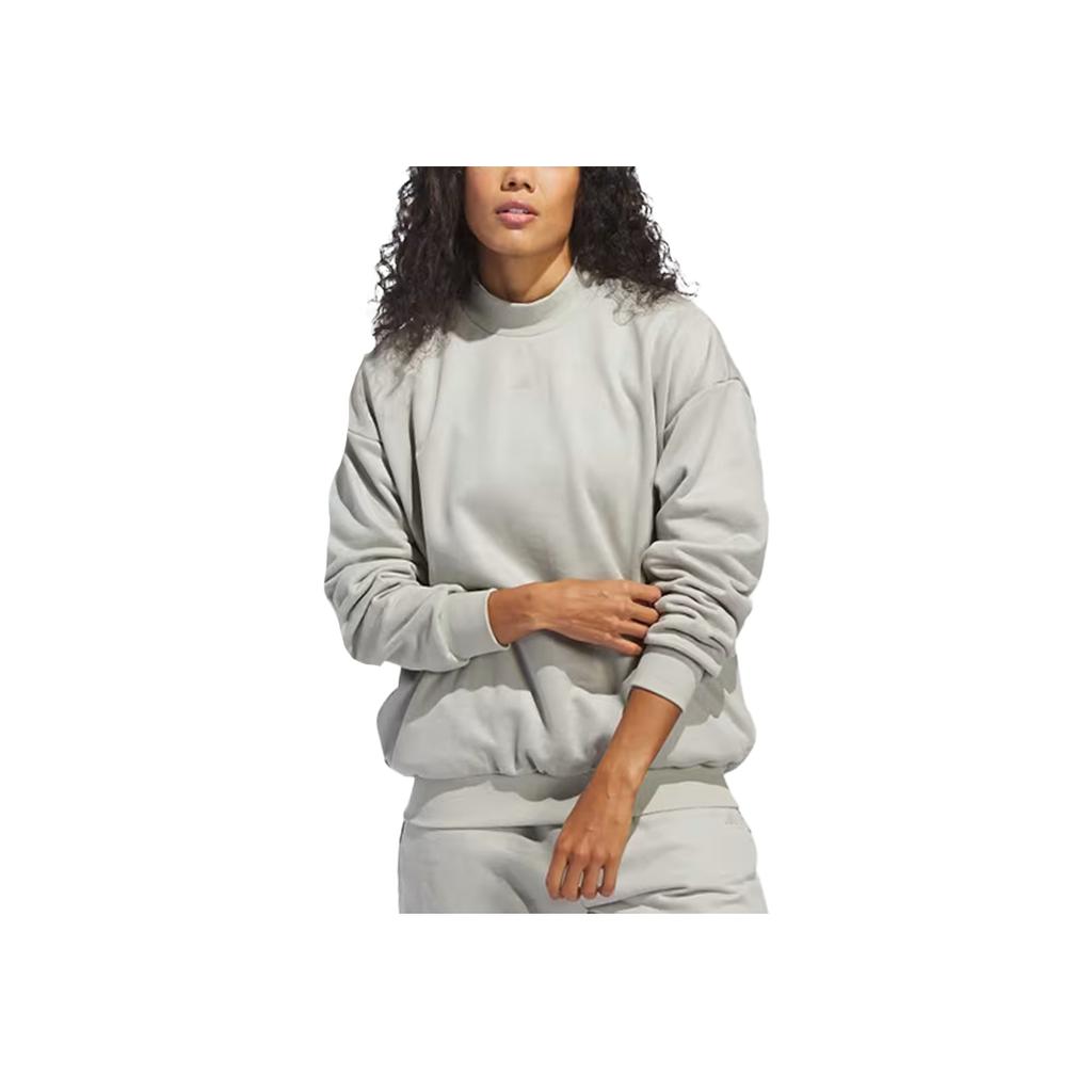 Adidas 2024 Collection Chapter Solid Color Logo Print Crew Neck Sweatshirt Unisex Tops Sesame IN7698