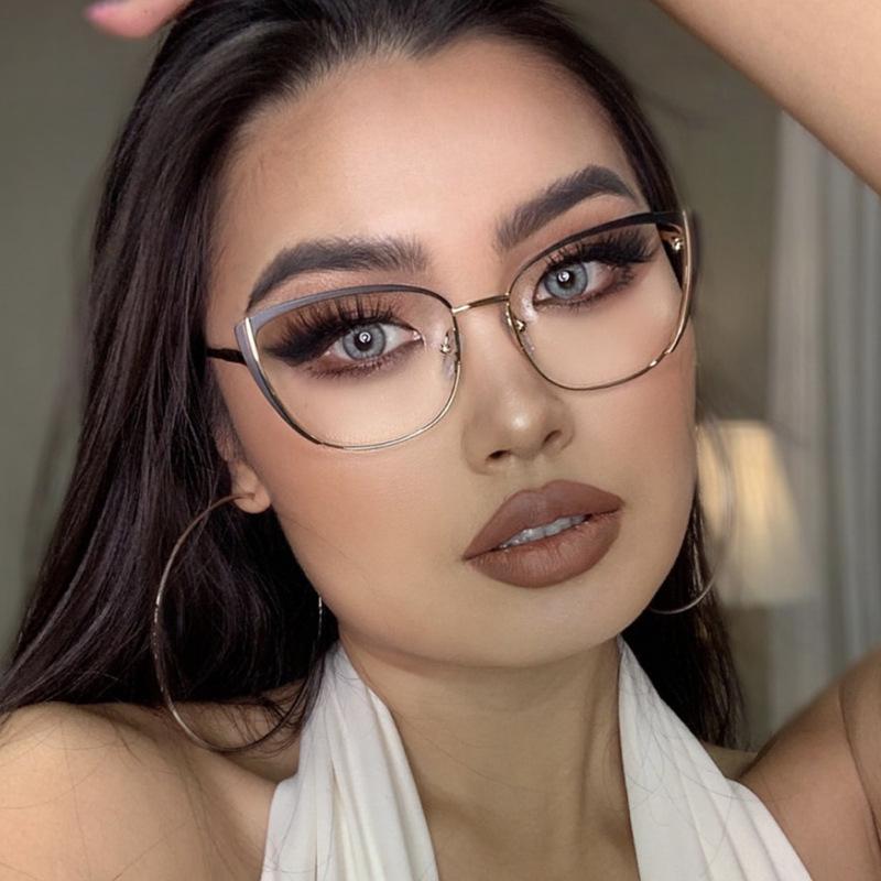 Retro Metal Cat Eye Glasses New Fashion Clear Lenses Prescription Short Sight Eyewear 0 -0.5 -1 -1.25 -1.5 -1.75 -2.0 To -6