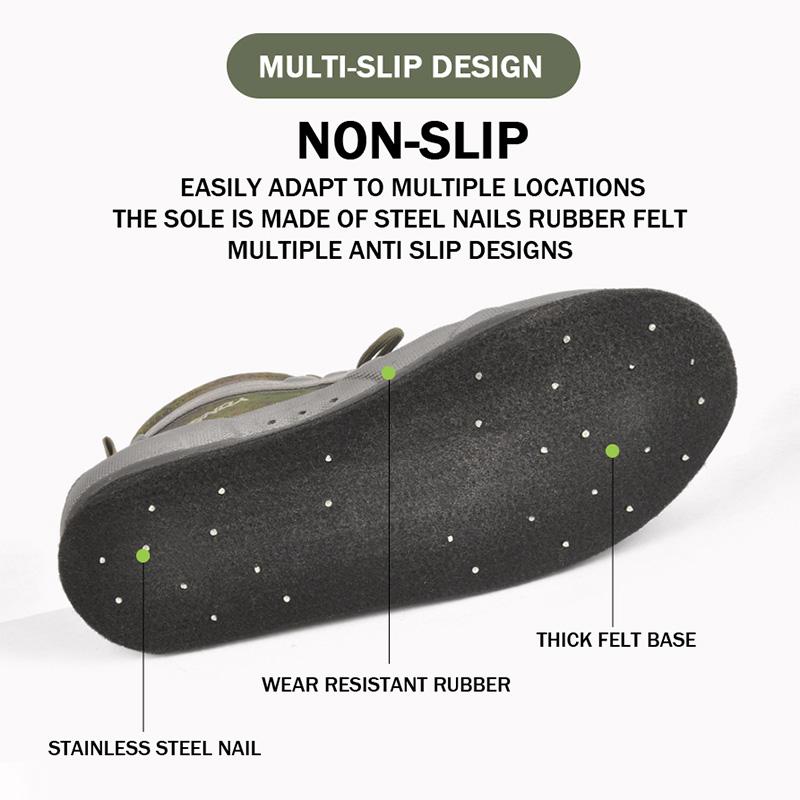 2025 YONSUB Mid Cut Fisher Boots with Sole Nail Keep Warm Water Shoes Anti Slip Professional Sea Fishing Shoes Size 36-46