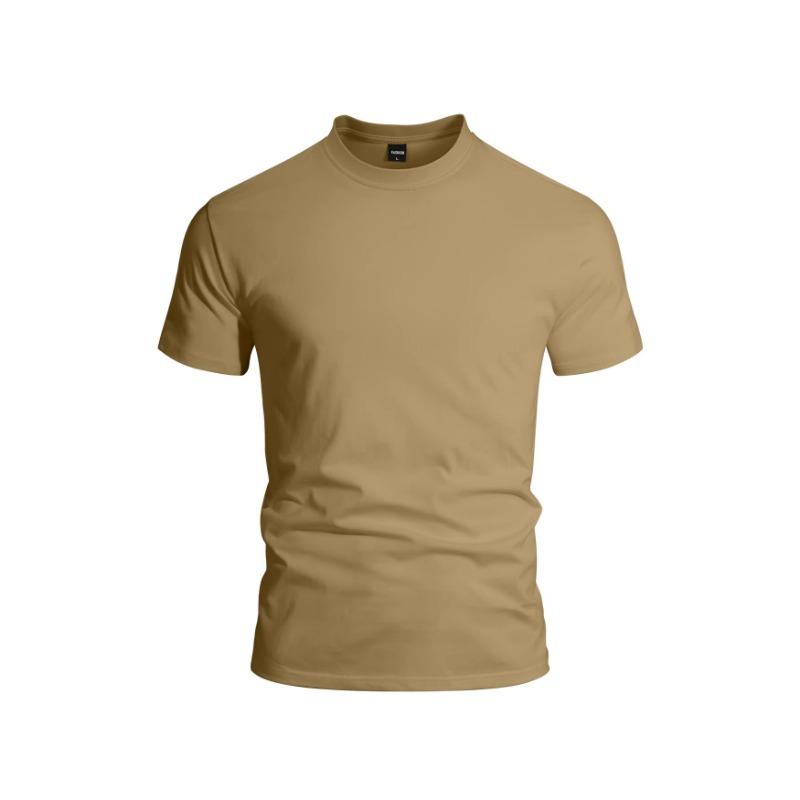 Men Plus Size Solid Color Casual Short Sleeve T Shirt