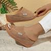 Summer New Style Wedge-heeled Slippers, Fashionable Pointed-toe Summer Sandals, Lightweight Beach Women's Ready-to-wear Flip-flops