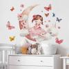 Cartoon Cute Little Girl Moon Butterfly Bedroom Living Room Entrance Hall Home Beautification Wall Stickers