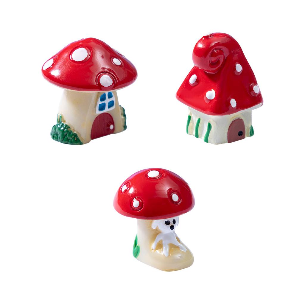 3 PCS Micro Landscape DIY Mushroom Decoration Set