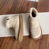 Flat-soled lamb wool velvet Boken shoes women's big head ugly cute short boots 2025 autumn and winter new bread cotton shoes snow boots