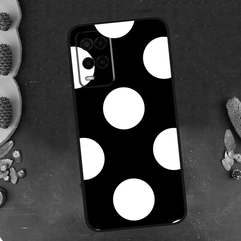 Black And White Polka Dot Case Cover For OPPO Reno 5 Lite A52 A72 A94 A74 A54 A15 A83 A1K A5 A9 A31 A53 2020 Fundas