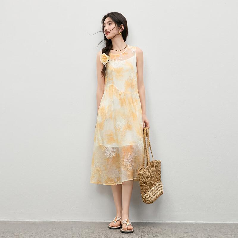 Women's Lyocell Resort Sleeveless A-Line Midi Dress