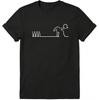 Funny Bowling Stick Figure Black Graphic T-Shirt