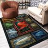 Arowana Collection Pattern Rug Floor Mat for Living Room or Bedroom Soft and Comfortable Carpet a Gift for Birthday and Holiday.