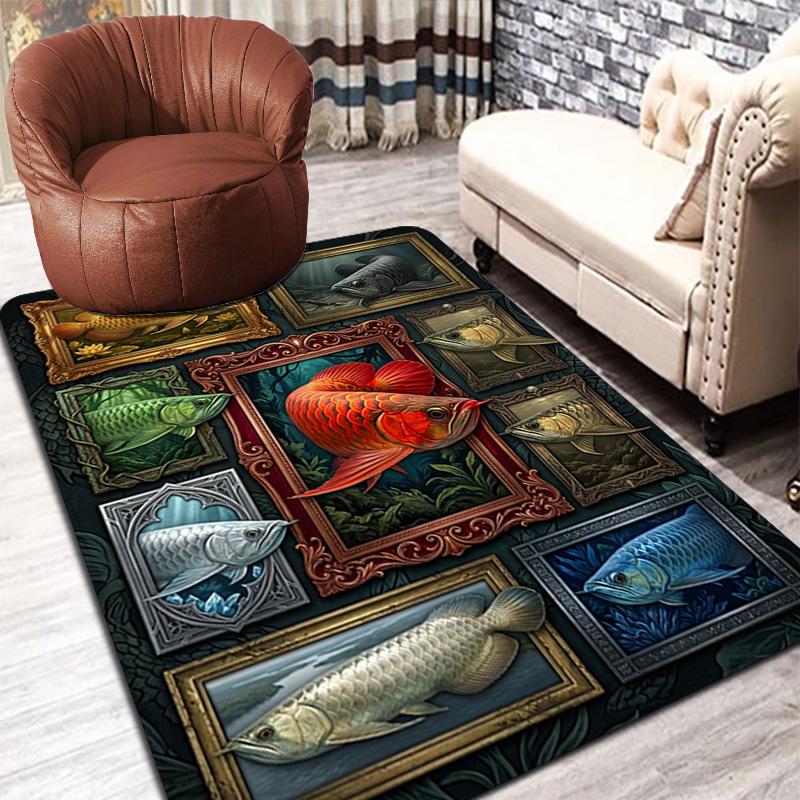 Arowana Collection Pattern Rug Floor Mat for Living Room or Bedroom Soft and Comfortable Carpet a Gift for Birthday and Holiday.