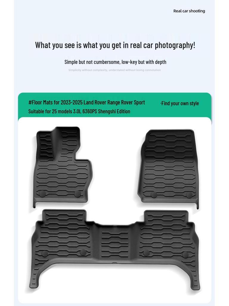 Eco-Friendly TPE Car Floor and Trunk Mats for 2023-2025 Land Rover Range Rover
