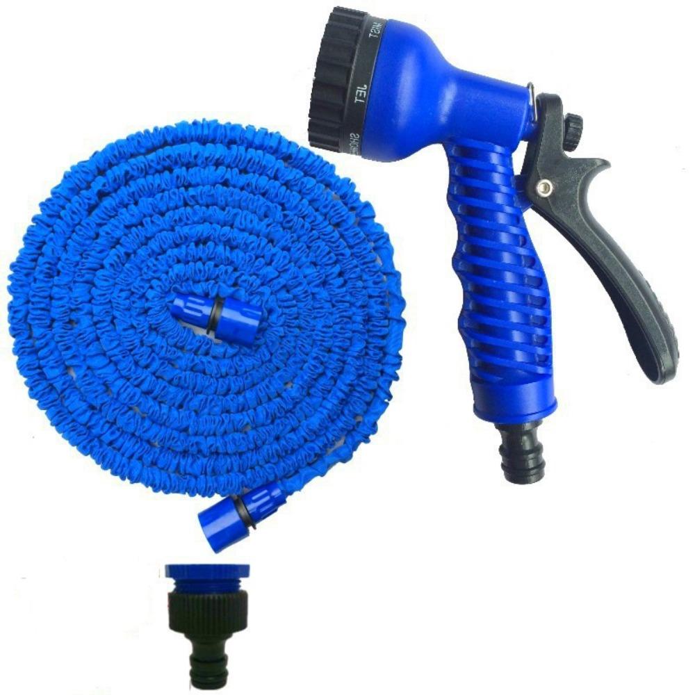 

Plastic Material Expandable Magic Hose High Pressure Water Sprayer Car Cleaning 25FT синий