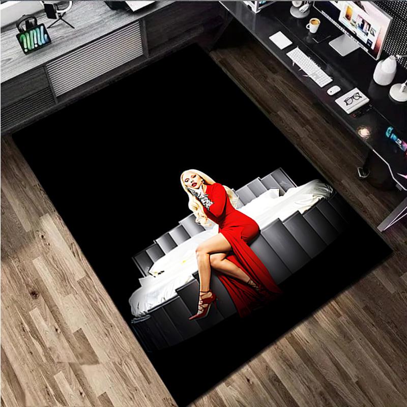 Tappeto Lady Gaga - Tappeto per la casa Tappeto decorativo per ufficio Per soggiorno Camera da letto Zerbino Tappeto da pavimento Tappeto per area sedia da computer