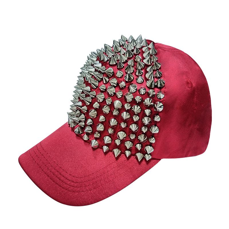 Unisexová nýtovaná saténová hip hopová baseballová čepice - Venkovní kachní sluneční klobouk