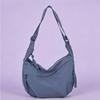 Trendy Women's Soft Cloth Shoulder Bag – Solid Color Student Casual Style Large Capacity Tote,Crossbody & Hobo Bag for Daily Use