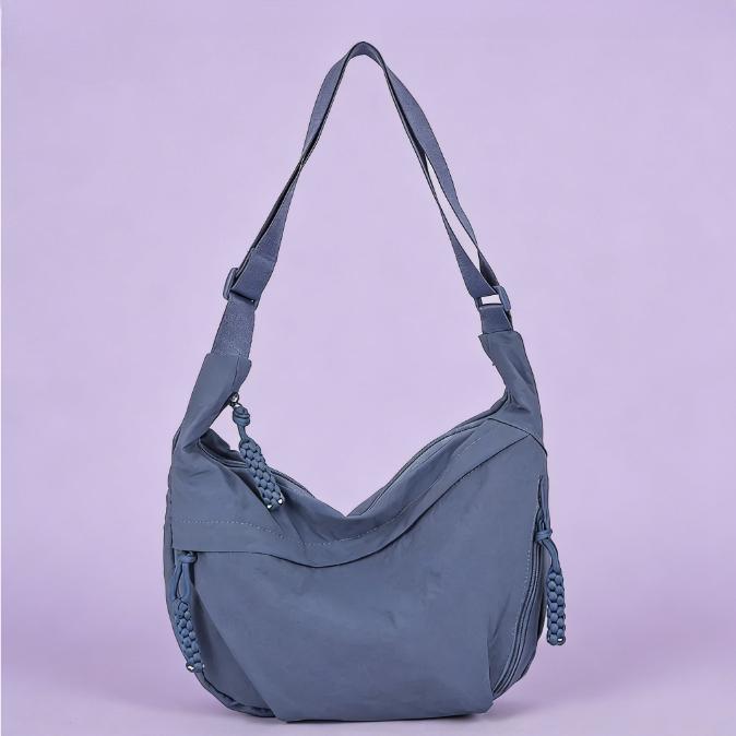 Trendy Women's Soft Cloth Shoulder Bag – Solid Color Student Casual Style Large Capacity Tote,Crossbody & Hobo Bag for Daily Use